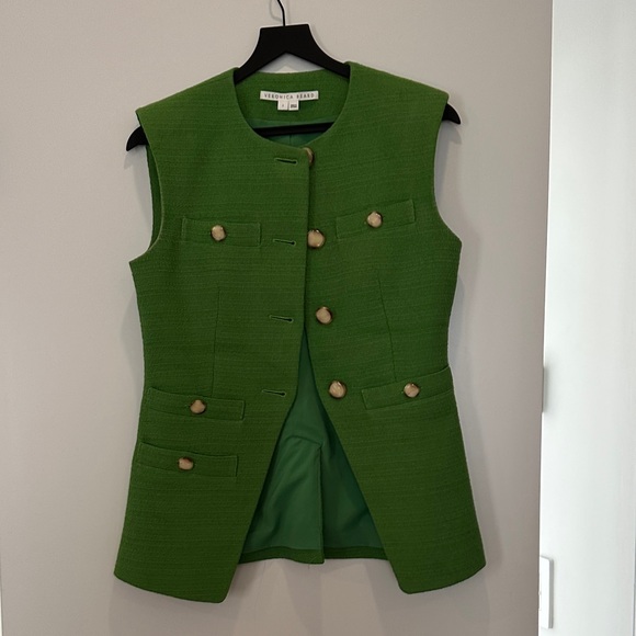 Veronica Beard Tamara Green Tweed Vest and Short Set - Picture 6 of 7